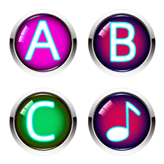 Colorful Buttons letter emoji-letters