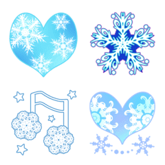 Heart,Star,Note Emoji (snowflake)