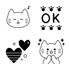 Monochrome cat simple emoji