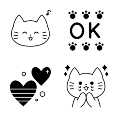 Monochrome cat simple emoji