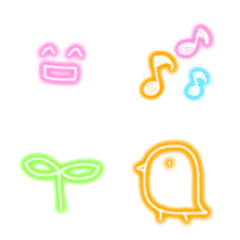 Cute and colorful neon emoji