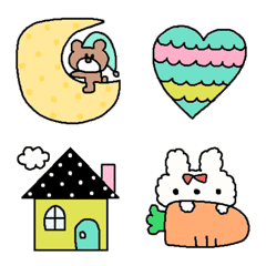Various set emoji 86 adult cute simple