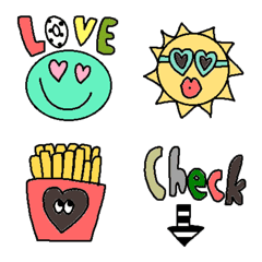 Various set emoji 88 adult cute simple