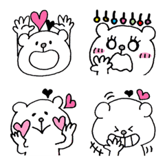 polar bear and pink heart -kawaii-