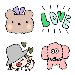 Various set emoji 91 adult cute simple