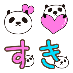 Cute panda emoji for love and feeling