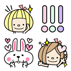 Emoji of fashionable and cute girls
