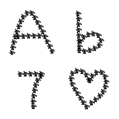 Simple alphabet emoji ver.black twinkle