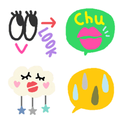 Various set emoji 109 adult cute crayon