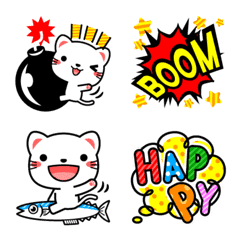 Emoji 3 of a white cat