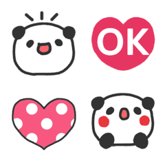 Simple Giant-Panda with hearts Emoji
