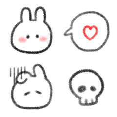 simple rabbit Valentine Emoji