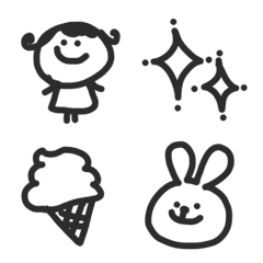 Simple&Monochrome Doodle Emoji