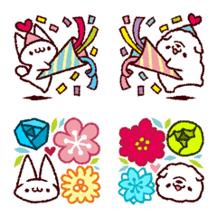 Emoji of Mr. kitten & puppy-kun 2