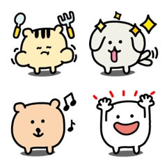 Emoji of cute animals in small pieces