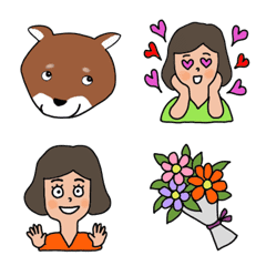 A shiba dog and Madam's Emoji.