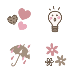 Cute Emoji.Brown and Pink. 