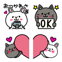 Cat and rabbit @ fashionable cute Emoji