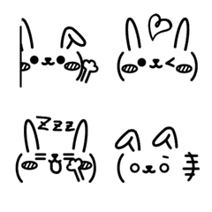 Kawaii Kaomoji Emoji rabbit ver