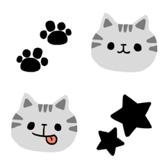 Simple cat black emoji