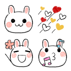 Cute gentle Colored Pencil Rabbit Emoji