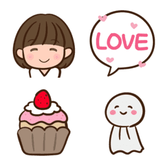 Okappa head girl's Simple Emoji-Classic-