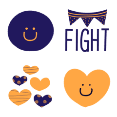 Nordic color simple Emoji Orange&navy