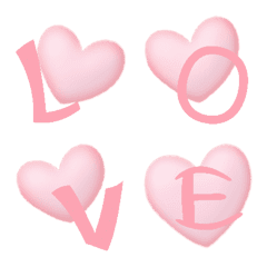 Pink Heart Love Letters Emoji Cute