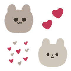 Brown bunnies with heart
