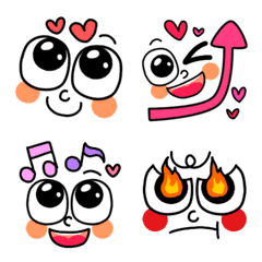 Cute Girly Big Eye Feminine Funny Emoji 