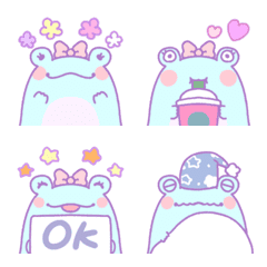 Dreamy and very cute frog emoji