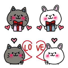 Cat and rabbit @ Emoji full of love