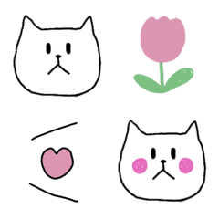 Simple cat emoji easy to use 