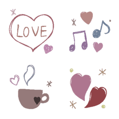 Hand drawn emoji with dull pastel colors