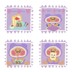 熊寶貝與他的好友們紫色郵票