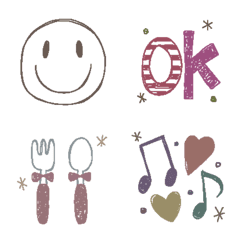 Hand drawn emoji with pastel colors2