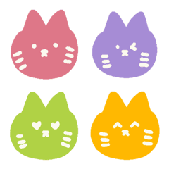 Cute multicolor cat emoji pack