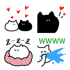 White cat and black cat Emoji