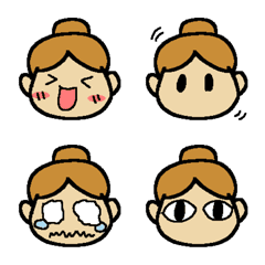 Bun hair style girl's Emoji1