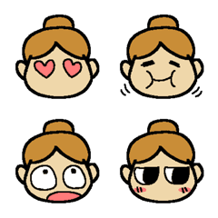 Bun hair style girl's Emoji 2
