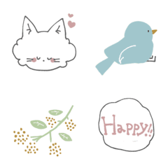 Emoticon kucing dan mimosa