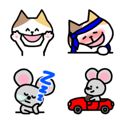Calico and rat Emoji 2
