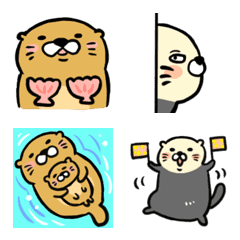 Sea otter expression various emoticons