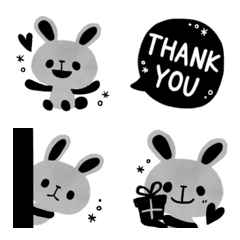 Black and gray rabbit emoji