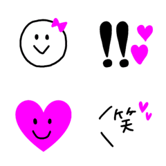 黒×ピンク　定番絵文字