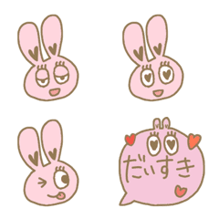 Love bunny happy cute kawaii lucky emoji