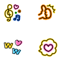 stylish good neon emoji