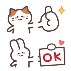 Cute Cat&Rabbit Connect EMOJI