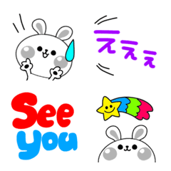 colorful Emoji and Monotone rabbit!!