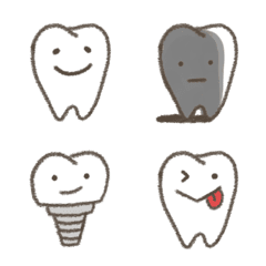 Kawaii Tooth Emoji
